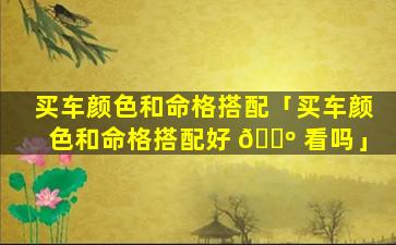 买车颜色和命格搭配「买车颜色和命格搭配好 🐺 看吗」
